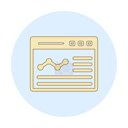 business website icon with graphs vector isolated 