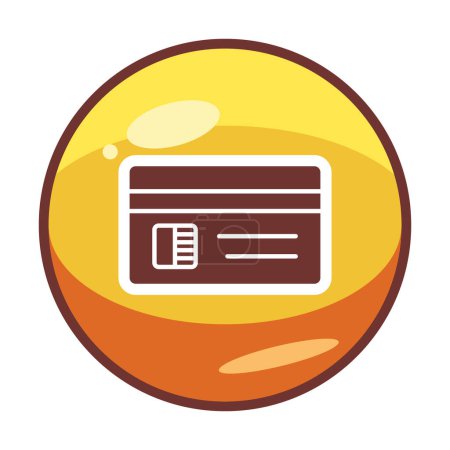 Téléchargez les illustrations : Illustration simple d'icône de carte de crédit web - en licence libre de droit