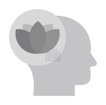 Ilustración de Cabeza con icono de flor de loto, vector ilustración diseño simple - Imagen libre de derechos
