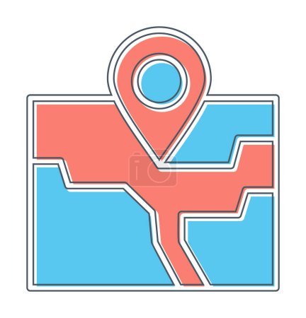 Illustration for Pin location location icon  outline style - Royalty Free Image