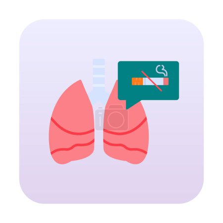 Illustration for Lungs and no smoking icon,  cancer concept, vector illustration - Royalty Free Image