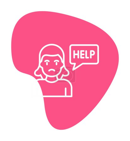 Téléchargez les photos : Femme triste avec aide bulle de parole icône, illustration vectorielle - en image libre de droit