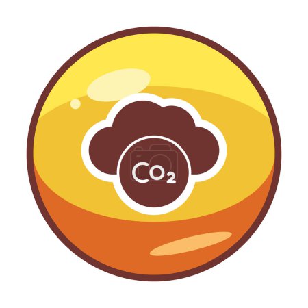Illustration for Cloud with co 2 emissions icon  vector illustration  design - Royalty Free Image