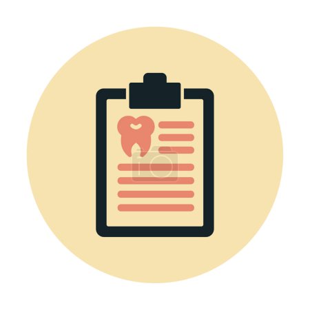 Ilustración de Diente con icono del portapapeles. ilustración simple del icono del vector del informe médico para la tela - Imagen libre de derechos