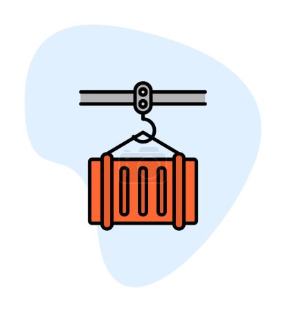 Ilustración de Icono de la grúa de carga, diseño de ilustración de vector - Imagen libre de derechos