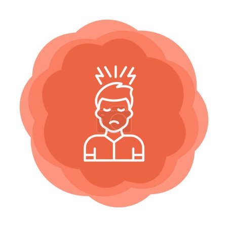 Ilustración de Icono de la persona estresada, vector ilustración diseño simple - Imagen libre de derechos
