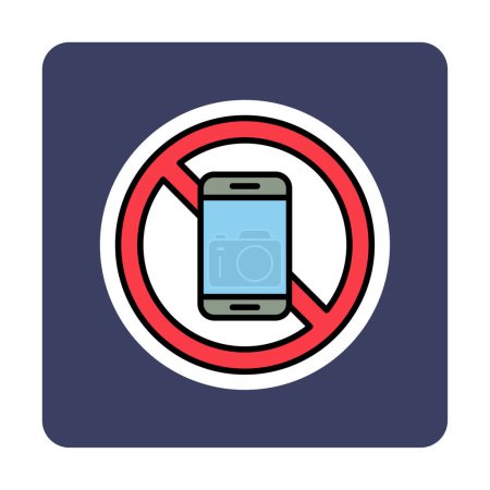 Téléchargez les illustrations : No Mobile Phone icon, vector illustration - en licence libre de droit