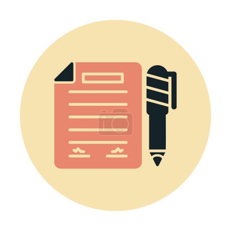 Téléchargez les illustrations : Contract icon, vector illustration simple design - en licence libre de droit