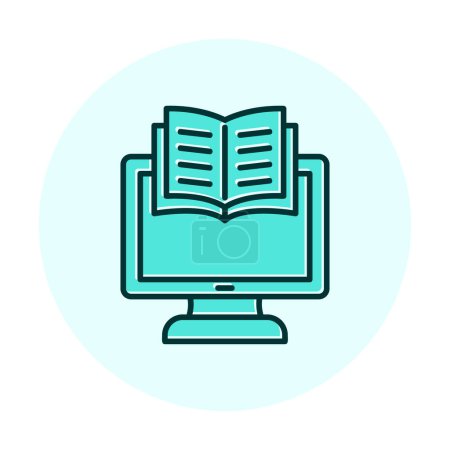 Illustration for E-book and computer screen icon, vector illustration - Royalty Free Image