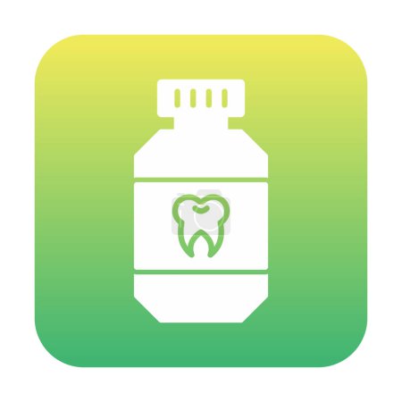 Ilustración de Botella de enjuague bucal con icono de signo dental, ilustración vectorial - Imagen libre de derechos