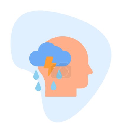 Ilustración de Icono de concepto de depresión vector ilustración - Imagen libre de derechos