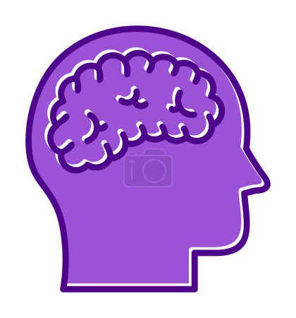 Illustration for Flat brain icon. flat design style - Royalty Free Image