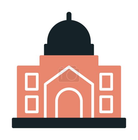 Téléchargez les illustrations : Icône bâtiment mosquée, illustration vectorielle - en licence libre de droit