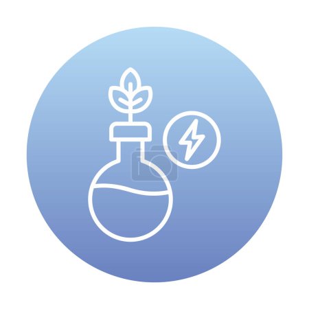 Téléchargez les illustrations : Concept scientifique avec plante en éprouvette et symbole énergétique - en licence libre de droit
