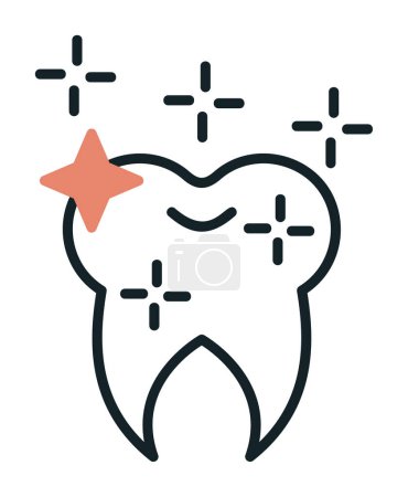 Téléchargez les illustrations : Simple icône de la dent brillante, illustration vectorielle - en licence libre de droit
