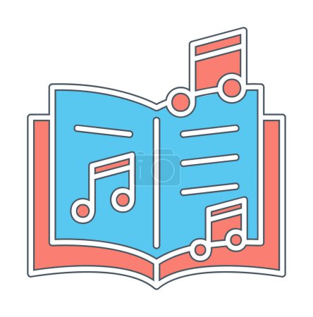 Ilustración de Icono del libro de música, ilustración vectorial - Imagen libre de derechos