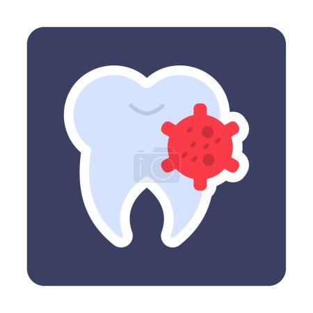 Téléchargez les illustrations : Bactéries sur l'icône des dents, illustration vectorielle - en licence libre de droit