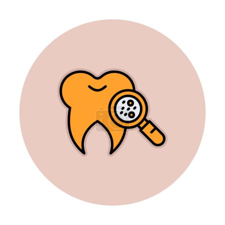 Ilustración de Buscando bacterias en el icono de los dientes, ilustración vectorial - Imagen libre de derechos