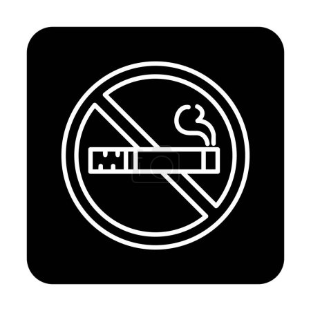 Téléchargez les illustrations : Icône de ligne de signe non fumeur - en licence libre de droit
