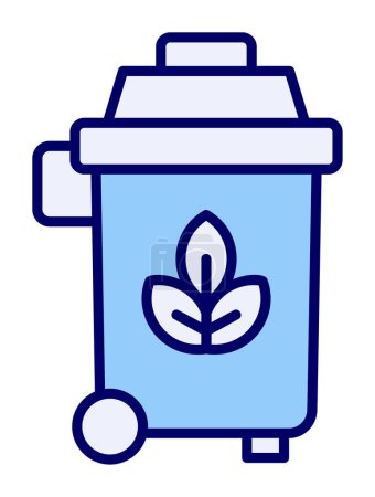 Téléchargez les illustrations : Eco poubelle icône icône vectorielle illustration - en licence libre de droit