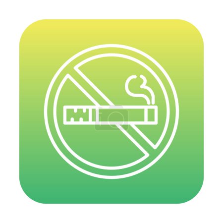 Téléchargez les illustrations : Icône de ligne de signe non fumeur - en licence libre de droit