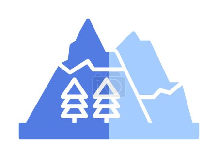 Téléchargez les illustrations : Icône de montagnes dans un vecteur simple isolé - en licence libre de droit