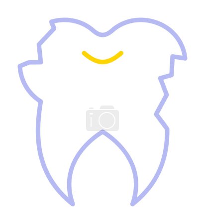 Téléchargez les illustrations : Illustration vectorielle d'icône de dent cassée - en licence libre de droit
