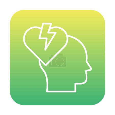 Téléchargez les photos : Tête humaine et coeur brisé couleur plate vecteur icône design - en image libre de droit