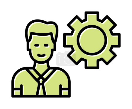 Illustration for Manager line icon. Man in tie.  vector illustration  design - Royalty Free Image