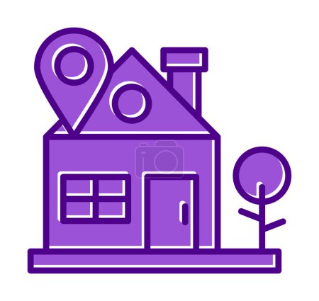 Téléchargez les illustrations : Home location icône, illustration vectorielle - en licence libre de droit
