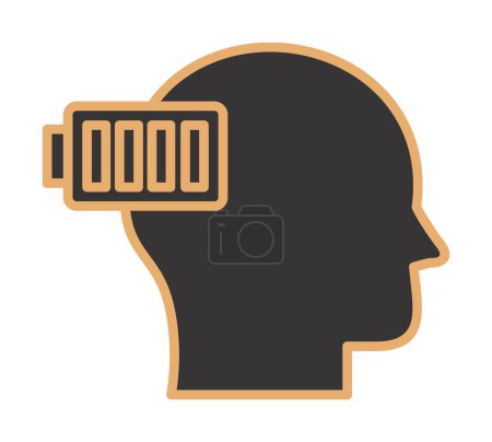 Ilustración de Vector illustration of head battery icon - Imagen libre de derechos