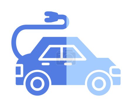 Photo for Electric car icon. Electrical automobile and charging symbol. Eco friendly electro auto vehicle concept. Vector illustration - Royalty Free Image