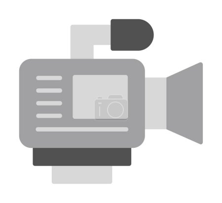 Ilustración de Icono de la cámara de vídeo, ilustración vectorial diseño simple - Imagen libre de derechos