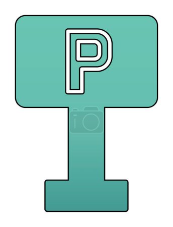 Téléchargez les illustrations : Icône de panneau de stationnement. schéma illustration des icônes vectorielles de stationnement pour le web - en licence libre de droit