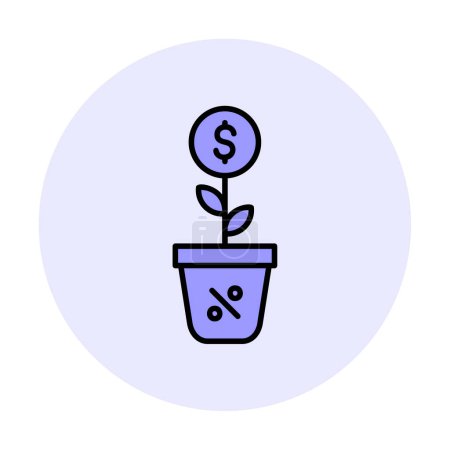 Ilustración de Concepto de inversión, planta monetaria. diseño simple vector - Imagen libre de derechos