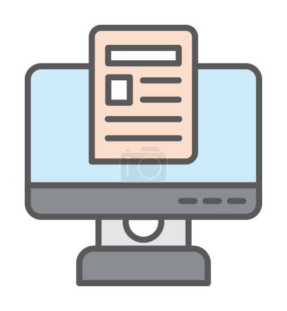 Ilustración de Pantalla de la computadora con el icono del artículo, ilustración del vector - Imagen libre de derechos