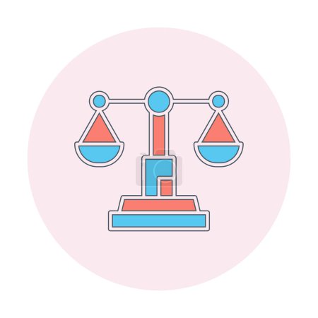 Téléchargez les illustrations : Échelle de justice illustration vectorielle icône simple - en licence libre de droit