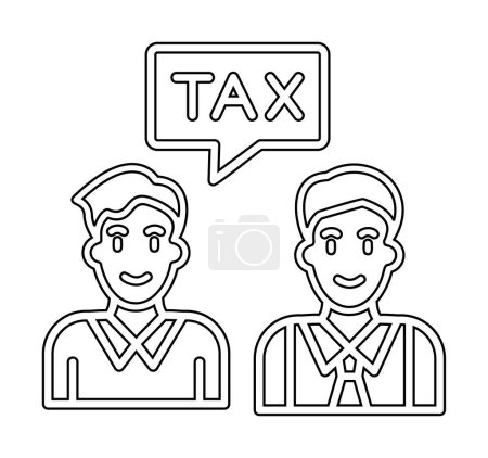 Ilustración de Dos personas con impuesto a la palabra en la burbuja del habla, concepto de negociación, diseño de ilustración de vectores - Imagen libre de derechos