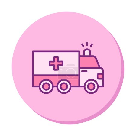Téléchargez les illustrations : Illustration simple d'icône de vecteur de voiture d'ambulance - en licence libre de droit