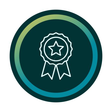 Illustration for Award badge vector flat line icon - Royalty Free Image