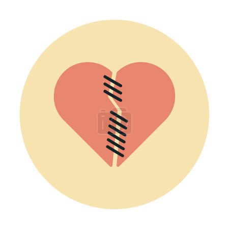 Ilustración de Corazón con puntadas, ilustración vectorial - Imagen libre de derechos