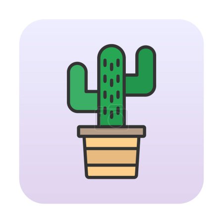 Ilustración de Icono de cactus, ilustración de diseño simple - Imagen libre de derechos