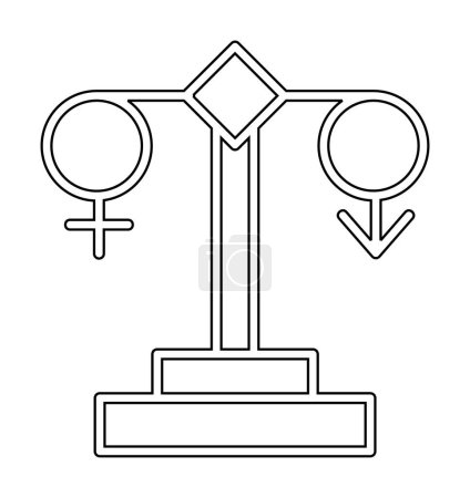 Ilustración de Igualdad de género icono símbolo - Imagen libre de derechos