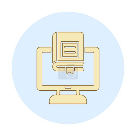 Ilustración de Biblioteca en línea icono de color vector de ilustración - Imagen libre de derechos