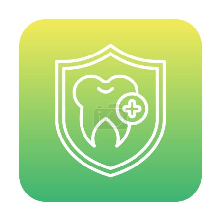 Photo for Tooth protection shield icon vector. thin line sign. Prevention isolated contour symbol illustration - Royalty Free Image