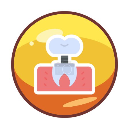 flache Zahnheilkunde Implantat Symbol-Vektor
