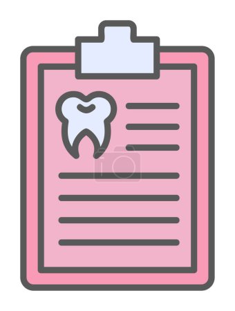 Illustration for Tooth with clipboard icon. simple illustration of Medical Report vector icon for web - Royalty Free Image