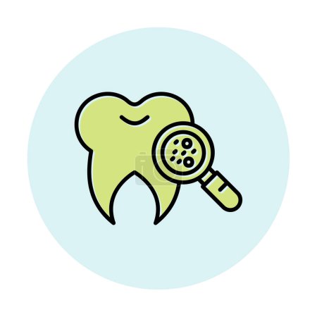 Ilustración de Buscando bacterias en el icono de los dientes, ilustración vectorial - Imagen libre de derechos
