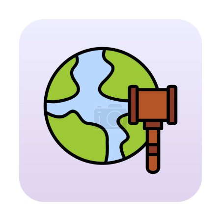 Téléchargez les illustrations : Illustration vectorielle d'icône d'enchère mondiale - en licence libre de droit