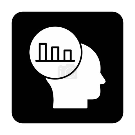 Illustration for Human head icon with graph, vector illustration - Royalty Free Image